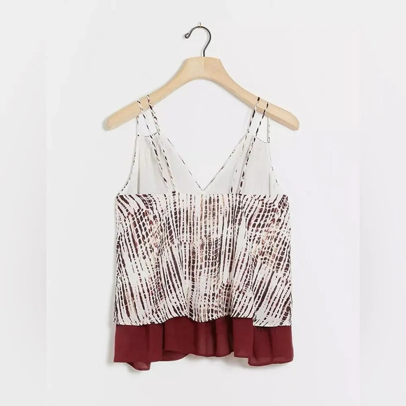 ANTHROPOLOGIE NWOT Olivia Layered Cami in Neutral Motif - Picture 4 of 11